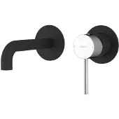 Sapho ULTRAMIX 2-Element Waschbeckenarmatur, Auslauf 15cm, Schwarz matt/Chrom
