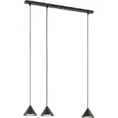Emibig Hängelampe, schwarze Leiste, 3 kleine, konische Lampenschirme, höhenverstellbar, ELIT, 3xGX53, 12W,