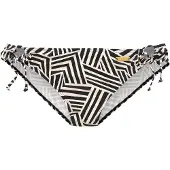 LASCANA Bikini-Hose "Cleo", Damen, Gr. 34, N-Gr, beige (schwarz, creme), Recycling-Polyamid, bedruckt, Badehosen Bikini-Hose, mit geometrischem Druck