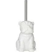 Wenko WC-Garnitur "Bulldog Weiß", weiß, B:12cm H:19,5cm L:15,5cm, Keramik, Reinigungsbürsten, WC-Garnitur, Keramik