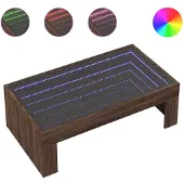 vidaXL Couchtisch mit Infinity-LED Braun Eichen-Optik 90x50x30 cm