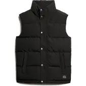 Superdry für Herren. M5012151A Weste ohne Kapuze Everest schwarz (S), Lässig, Nachhaltig, Recyceltes Nylon