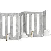 Syfax Faltbarer Haustierzaun 4 stk. Betongrau 201 x 38 x 70 cm