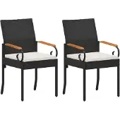 Syfax Gartenstühle 2 stk. Schwarz und Cremeweiß