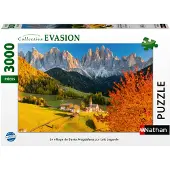 Nathan 3000-Teile-Puzzle – Das Dorf Santa Magdalena von Loïc Lagarde – Ab 14 Jahren – Perfect Fit – Escape Collection – 12001871