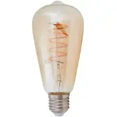 LINDBY E27 LED-Rustika Curved Line 4W, 1.800K, amber