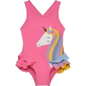 Color Kids - Kid's Swimsuit with Application - Badeanzug Gr 104 rosa