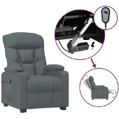 Syfax Relaxsessel Elektrisch Dunkelgrau Stoff
