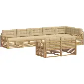 vidaXL Outdoor-Sofagarnitur 8 stk. Weiß und Beige Polyester
