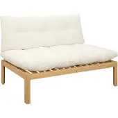 Syfax Mittelsofa Einheit Helles Akazie und cremeweiß Akazienholz