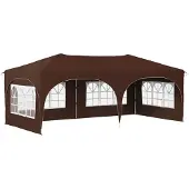 Syfax Pop-up Partyzelt Braun 575 x 288 x 245 cm Oxford-Stoff
