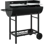 vidaXL Holzkohlegrill 96,5 x 42,5 x 88,5 cm Schwarz