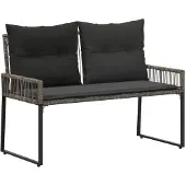 vidaXL Bank Outdoor 2 -Seater 4 stk. 110 x 59 x 82 cm Poly-Rattan