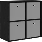 Syfax Sideboard Schwarz Eichen-Optik 68,5 x 32 x 67 cm