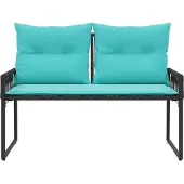 vidaXL Bank Outdoor 2 -Seater 4 stk. 110 x 59 x 82 cm Poly-Rattan