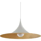 Lumicom Pendelleuchte Louie aus handaufgetragenem Blattmetall, 57 cm breit, 27 cm hoch