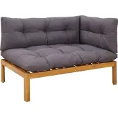 vidaXL Garten Pallet Sofa Einheiten 2 Stück Natürlich und Dunkelgrau