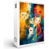 Raxxa Premium-Puzzle "Modern Cat Design in Cosmic Galaxy", 1000 Teile