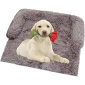 Markenlos Hundekissen für die Couch - Schutzhülle für Hunde - 90x80x15cm/Rechteck-Kaki