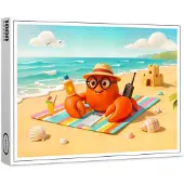 Raxxa Premium-Puzzle "Spy Crab Relaxing On Beach With Mission Gear", 1000 Teile