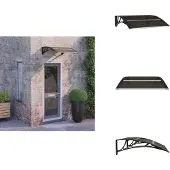 vidaXL Türvordach Schwarz 80x80 cm Polycarbonat - Markisen