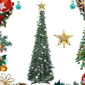 Markenlos Kunstweihnachtsbaum 150 cm - Mit Weihnachtsstern und stabiler Basis