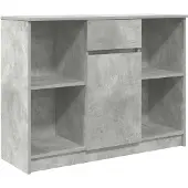 vidaXL Sideboard mit Schublade Betongrau 101x35x76 cm Holzwerkstoff