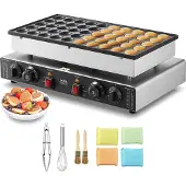 Zerbaco Mini Pfannkuchen Maschine Dutch Pfannkuchenmaker 50 Stk. Edelstahl 1700W