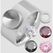 Akzent Fingerring "Briska, langlebig" Gr. 64, weiß, Fingerringe, Damen, 64, Edelstahl, Fingerring