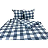 Zbyszko Bettwäsche, Waffelpiqué-Bettwäsche, bügelfrei, 100 % Baumwolle 160x200 2211-1 Blau kariert