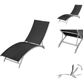 vidaXL Sonnenliege Stahl und Textilene Schwarz - Sonnenliegen