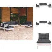 vidaXL 7-tlg. Garten-Lounge-Set mit Kissen Kiefer Massivholz - Gartenmöbel-Sets
