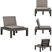 vidaXL Garten-Lounge-Stuhl mit Sitzpolster Kunststoff Anthrazit - Gartenstühle