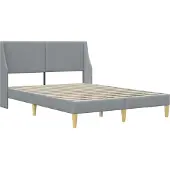 vidaXL Bettgestell mit Matratze mit Kopfteil Polyester
