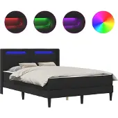 vidaXL Bettgestell mit Matratze Schwarz 120 x 200 cm Kunstleder