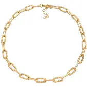 Elli Kette ohne Anhänger "Halskette Gliederkette Modern Eckig Goldfarben für Damen" Gr. 45, gold, Halsketten, Damen, ohne Stein, Messing, Kette ohne Anhänger