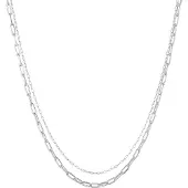 Elli Silberkette "Halskette Layer Glieder Oval Basic Chunky Chain 925 Silber" Gr. 40, silber, Halsketten, Damen, Silber 925 (Sterlingsilber), Silberkette