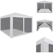 vidaXL Partyzelt mit 4 Mesh-Seitenwänden 3 x 3 m - Pavillons & Partyzelte