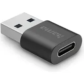 Hama USB-Adapter, USB-A-Stecker - USB-C-Buchse, USB 3.2 Gen2, 10 Gbit / s, USB-A, USB-C, Schwarz
