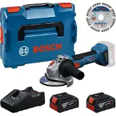 Bosch Werkzeug-Set: GWS 18V-8 + 2x GBA 4.0Ah + GAL 18V-40 + Trennscheibe 125 in L-BOXX