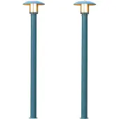 Konstsmide 2er-Set Außenstehleuchte, Gartenlaterne Alu silber, Glas opal, E27,