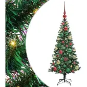 vidaXL Künstlicher vorbeleuchteter Weihnachtsbaum Grün 120 cm