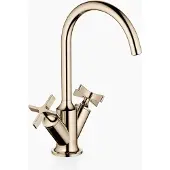 Dornbracht VAIA Waschtisch-Einlochbatterie mit Ablaufgarnitur, Kreuzgriffe, Ausladung 167mm, 22513809-47, Farbe: Champagne