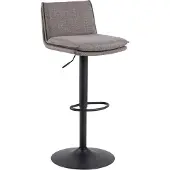 Actona Barhocker GROUP "Flynn Barstuhl, Höhenverstellbar", braun (graubraun), B:44cm H:107cm T:53cm, 100% Polyester, Hocker, Barhocker, gepolstert, schwarzer Trompetenfuß, Gasfeder, drehbar, 2er-Set