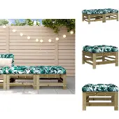 vidaXL Gartenhocker mit Kissen 2 Stk. Kiefernholz Imprägniert - Gartensofaelemente