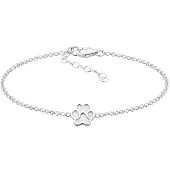 Elli Armkette "Armband Pfote Symbol Hund Katze 925er Silber" Gr. 160, silber, Armbänder, Damen, Silber 925 (Sterlingsilber), Armkette