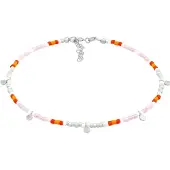 Elli Fußschmuck Plättchen Glas Beads Bunt 925 Silber Elli Silber