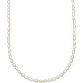 KUZZOI Silberkette "Halskette Herren Süßwasser-Zuchtperle Oval 925 Silber" Gr. 42, silber, Halsketten, Herren, ohne Stein, Silber 925 (Sterlingsilber), Silberkette