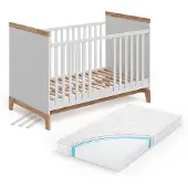 VitaliSpa Babybett Malia Weiß/Artisan 70x140 cm mit Matratze, Model 58591