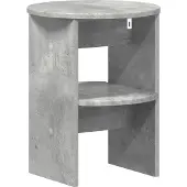 vidaXL Seitenschrank 2 stk. Betongrau Ø40 x 50 cm Holzwerkstoff
